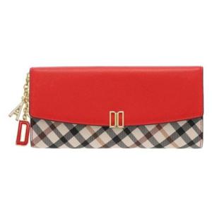 [닥스ACC][선물포장][VICTORIA] 레드 체크 배색 3단 장지갑 DCWA2F401R2