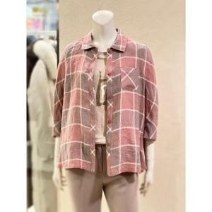 벨리시앙 세이브존01 패치 포켓 체크 린넨  A라인 재킷 JK3204