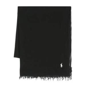 폴로 랄프로렌 포니 자수 프린지 스카프 455954366001 BLACK DOM