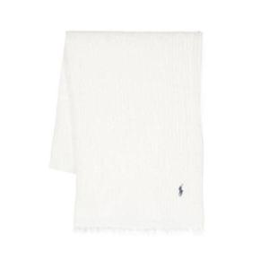 폴로 랄프로렌 포니 자수 프린지 스카프 455954366003 WHITE DOM