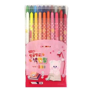 모닝글로리 빙글빙글 색연필 20색 (핑크) 색연필 학용품 돌돌이 준비물 캐릭터
