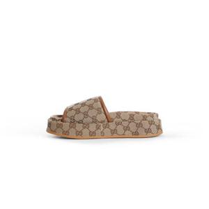 구찌 GG 플랫폼 슬라이드 샌들 816797 FAD9C 9745 BEIGE DOM