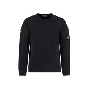 스톤 아일랜드 브러쉬드 오가닉 코튼 플리스 레귤러 핏 크루넥 스