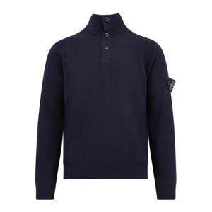 스톤 아일랜드 스트레치 RWS 울 하프 버튼 점퍼 K2S15 5100002 S