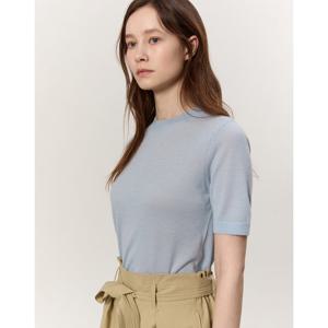 아떼 바네사브루노 여성 25SS 시즌오프 라이트블루 캐시미어 반팔 니트 VLSW5A301B1