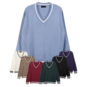 [파파브로]맨즈 베이직 오버핏 브이넥 니트 SO-KN-Q022