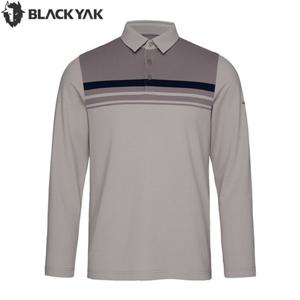 [블랙야크] 남성 봄 등산 아웃도어 긴팔티셔츠 스트라이프 카라 긴팔티1 1BYKTSV002SV 2BYKTSV002