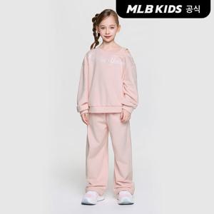 [MLB키즈 공식]26SS 스트릿 걸즈 레터링 레이어드 맨투맨 세트 NY (L.Pink) 7FS2B0561-50PKL