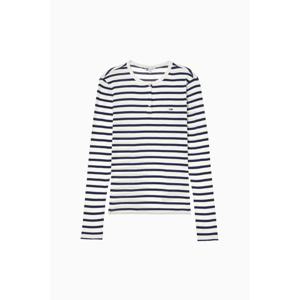 [타미힐피거데님] 타미진 여성 버튼 립 헨리넥 롱슬리브T32G0TTO10TWT1 T32G0TTO10TWT1