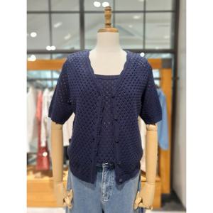 [써스데이아일랜드] 써스데이아일랜드(T256MCD132W) 크로셰 브이넥 가디건 T256MCD132