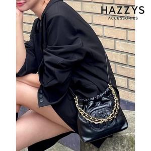 헤지스ACC  레더 퀼팅 체인 호보 숄더백 S HIBA5E553BK