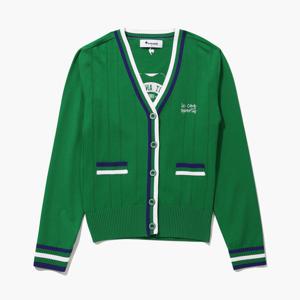 [르꼬끄골프] 여성 배색 포인트 브이넥 니트 가디건 (GQ122LKC21)