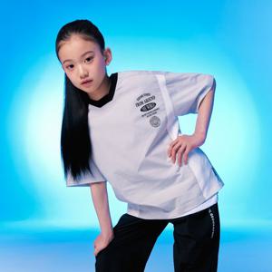 [내셔널지오그래픽키즈]K252UTS914 프로즌 쿨웨이브 컬러블럭 우븐 반팔티 ICEGREY