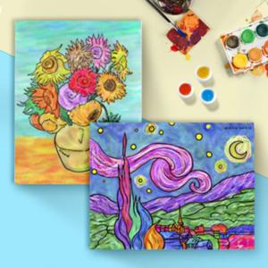 컬러링 캔버스 액자 - 명화 별이빛나는밤