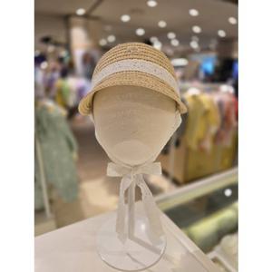 [블루독베이비] 25 SS(IV)리본 레이스 밀짚 캡모자(4531480010)  백일 돌 선물 벙거지 여름 물놀이 버킷햇 4531480010