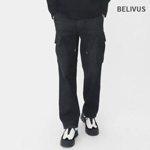 빌리버스 남성 데님 카고바지 워싱 긴바지 BBJ109