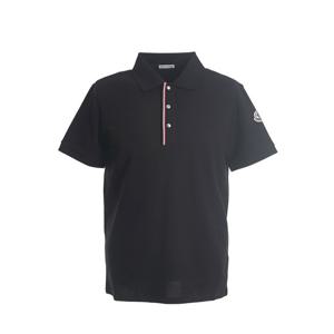 [몽클레어] 체스트 RWB 로고 패치 남성 카라 티셔츠 반팔 8A00022_899P0_999_BLACK