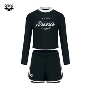 [아레나] 아레나 유스풀 A5BG1GS81 BLK (주머니백 증정) 여아동  래쉬가드 세트 수영복 A5BG1GS81