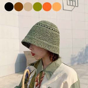 밀짚벙거지 라피아햇 버킷햇 여성 선캡 벙거지 썬캡 밀짚모자 라피아햇 버킷햇 여름모자 여성여름모자 여성모자