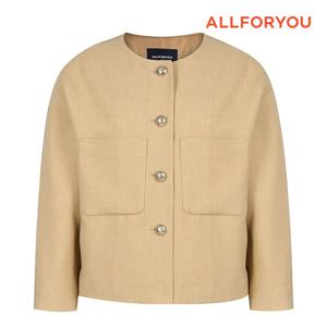 [올포유] 여성 포켓 포인트 라운드넥 숏자켓 ALKKM7311-509