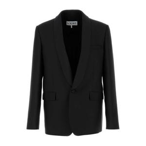 로에베 블랙 울 블렌드 블레이저 H526Y03WC2 BLACK