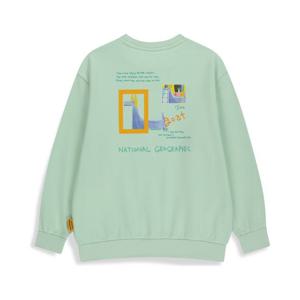 [내셔널지오그래픽키즈][전이수 콜라보] K254USW960 그래픽 맨투맨 LIGHT MINT
