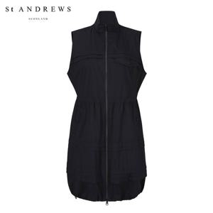 [세인트앤드류스] 여성 스모킹 밴딩 칼라 슬리브리스 원피스