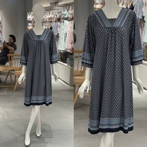 [비너스 란제리] 에스닉 실크스판 네이비 홈드레스 VEV3980L0000