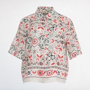 [비꼴리끄]린넨 프린트 셔츠 블라우스 B252WB1100