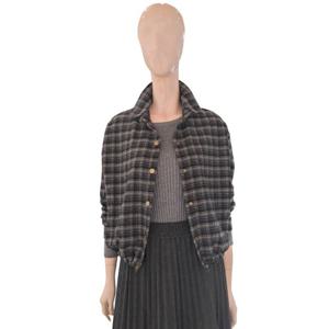 [숲]스넵 단추 밑단 스트링 체크 크롭 셔츠 SBALS84