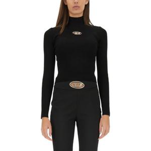 디젤 하이넥 리브 슬림핏 저지 티셔츠 A14187 0DLAX9XX