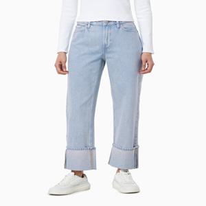 [캘빈클라인 진]여성 릴렉스 크롭핏 롤업 라이트블루 데님 47C725G