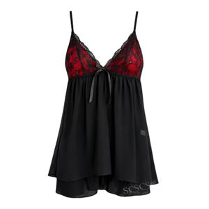 [섹시쿠키]레드&블랙  시스루한 망사  캉캉스타일 이벤트 오픈 슬립 SCWFZB01