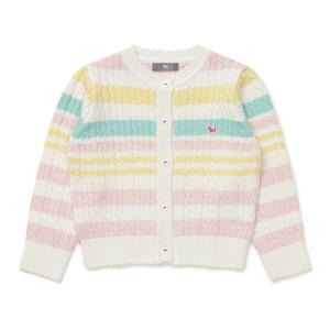 [블루독베이비] 26 SS(핑크)멀티스트라이프 니트가디건(4611920001)신생아 백일 돌 간절기 선물 조카 유아 4611920001