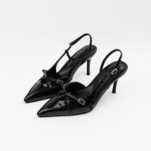 [신난다슈] 여성 슬링백 힐 8cm 여자 하이힐 스틸레토 슬링백 구두 펌프스 LO251152 블랙