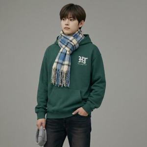 행텐틴즈 동백01 더블페이스 그래피티 레터 후드티셔츠_틸그린 14560-031-208-07-357