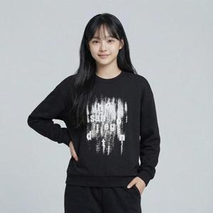 행텐틴즈 동백01 여아 더블페이스 트렌드 그래픽 맨투맨_블랙 14560-131-201-07-100