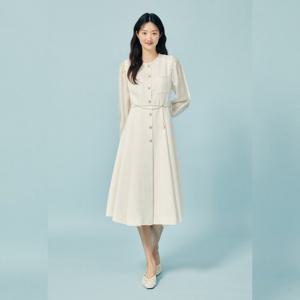 [제이제이 지고트]슬리브 배색 트위드 원피스 GP2A0OP251