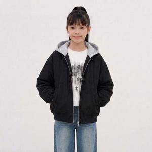 행텐틴즈 동백01 여아 스웨이드 후드 점퍼_블랙 14560-110-202-46-100