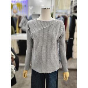 밸리걸 세이브존01 봄 가을 언발 사선 골지 니트 619770