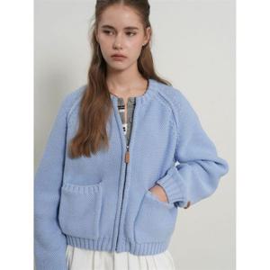 제너럴아이디어 코튼 블렌드 래글런 니트 집업 [SKY BLUE] GF1LKC508 383912