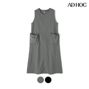 [애드호크]여성 슬리브리스 스트링 투포켓 원피스 HB8OP50