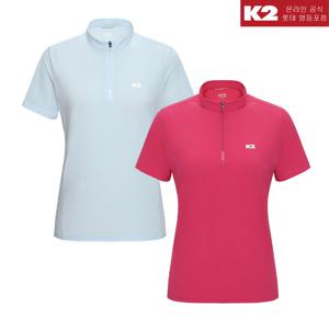 K2[택가 99,000원] 여성 여름 냉감/오싹/아이스 반팔 등산 집업티셔츠 KWM25224YD