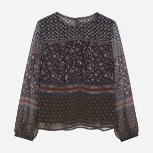 [써스데이아일랜드] 보헤미안 플라워 보더 블라우스 (T256MBL153W) T256MBL153