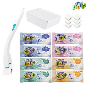 이지드롭 변기크리너 핸들1개+케이스1개+리필8팩(12P/팩)+체험분