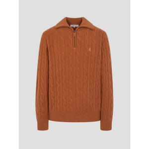 빈폴맨 25FW 빈폴 케이블 반집업 니트 - 오렌지(BC5951C208) BC5951C208