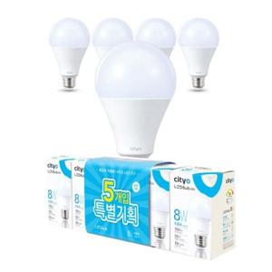 LED알전구 cityo led 주택 상가 볼전구 벌브 램프 주광색 5p 15w