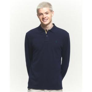 헤지스 남성 24FW 클리어런스네이비 긴팔 피케 카라 티셔츠 HZTS4D431N2