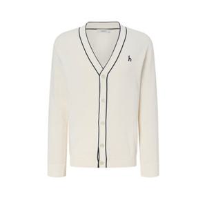 헤지스 남성 25SS 아이보리 쿨코튼 티핑 솔리드 가디건 HZSW5A200IV