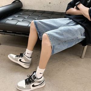 남성 버뮤다 데님 밴딩팬츠 5부 와이드 청반바지